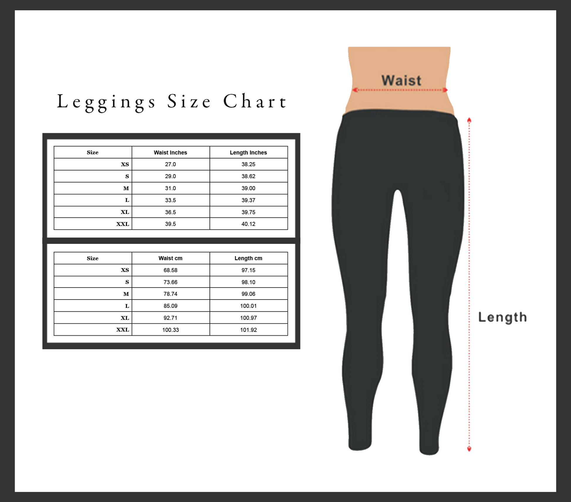 Legging Sizing Chart