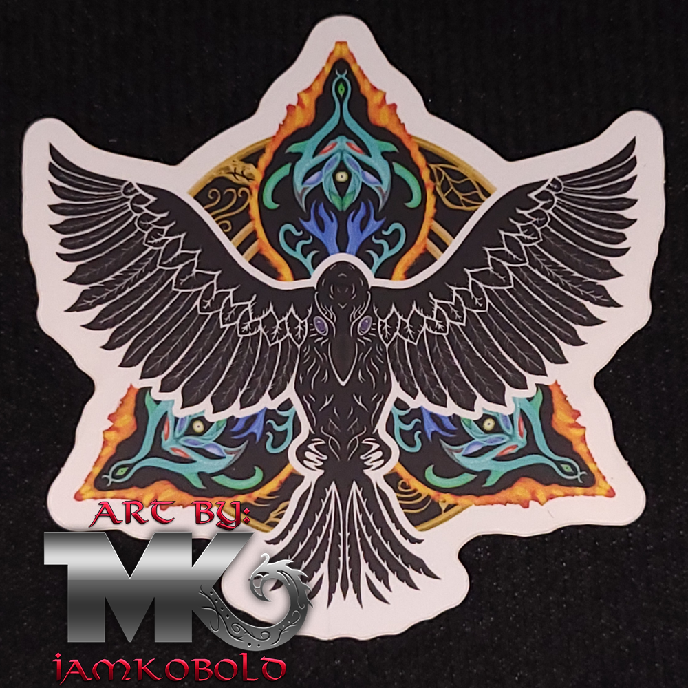 Magical Celtic Crow Sticker Design by iamkobold