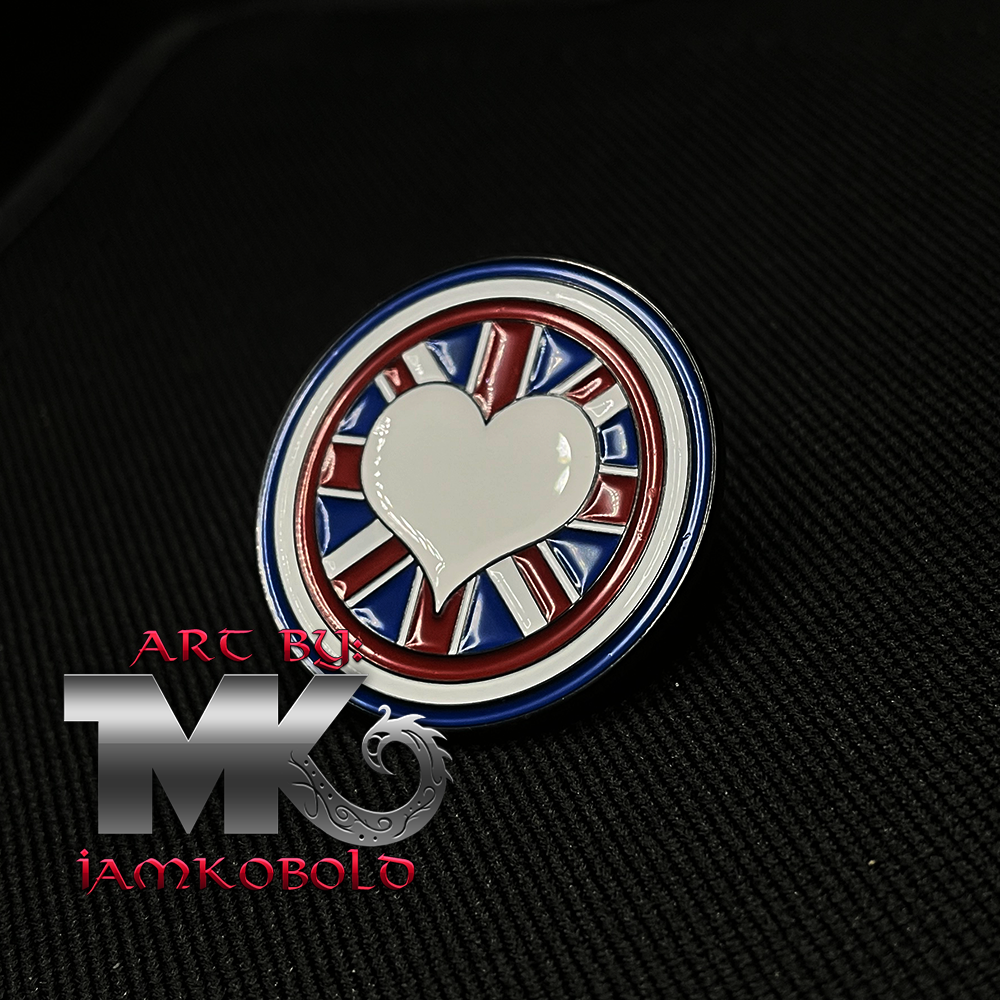 Union Jack Heart Shield - Enamel Pin